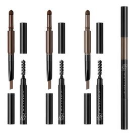 [BOM] 3in1 TRIPLE EDGE EYE BROW Pencil Kit for Eyebrows Makeup 3color-Triple Edge Eyebrow, Pencil, Smudge Cushion, Screw Brush-Made in Korea